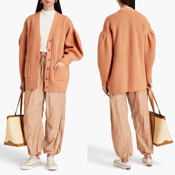 Ulla Johnson Tillie V-Neck Oversized Cardigan Sedona/Orange Size Medium - Picture 1 of 9